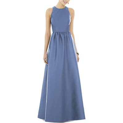 Alfred Sung Sateen Gown, Blue