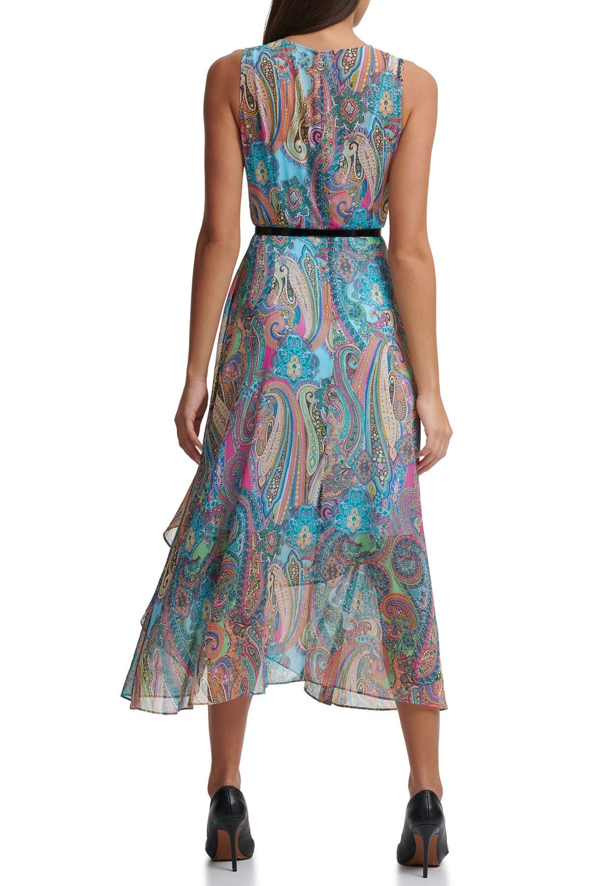 tommy hilfiger paisley chiffon midi dress Tommy Hilfiger Women's Paisley Chiffon Midi Sheer Dress