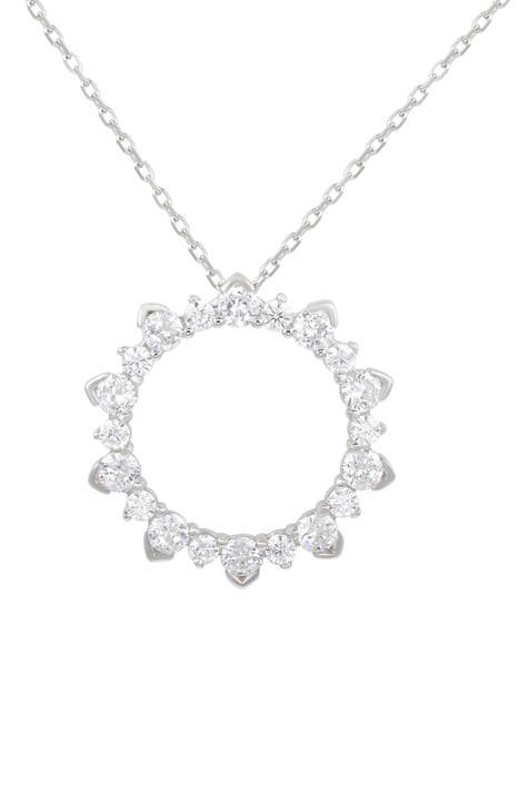 Sterling Silver Cubic Zirconia Pendant Necklace
