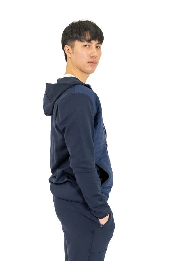 Shop Pino By Pinoporte Stretch Cotton Blend Windbreaker Jacket In Navy