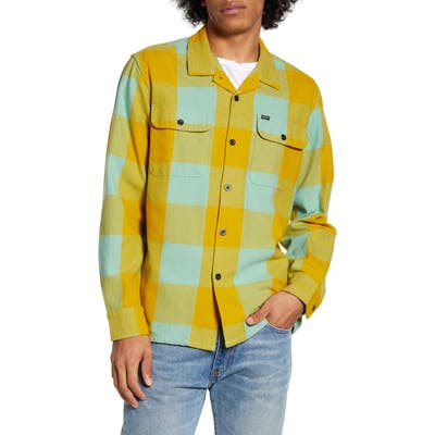 Obey Regular Fit Button-Up Flannel Shirt, Green