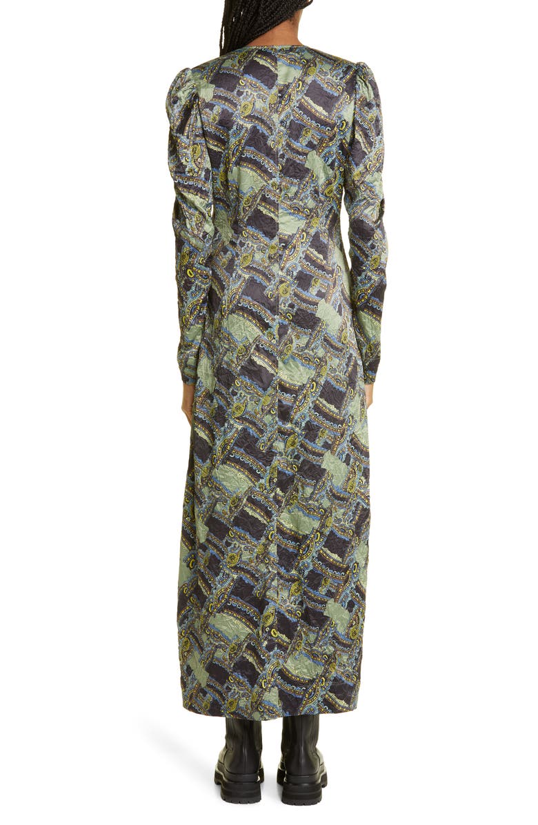 Ganni Long Sleeve Satin Maxi Dress | Nordstrom