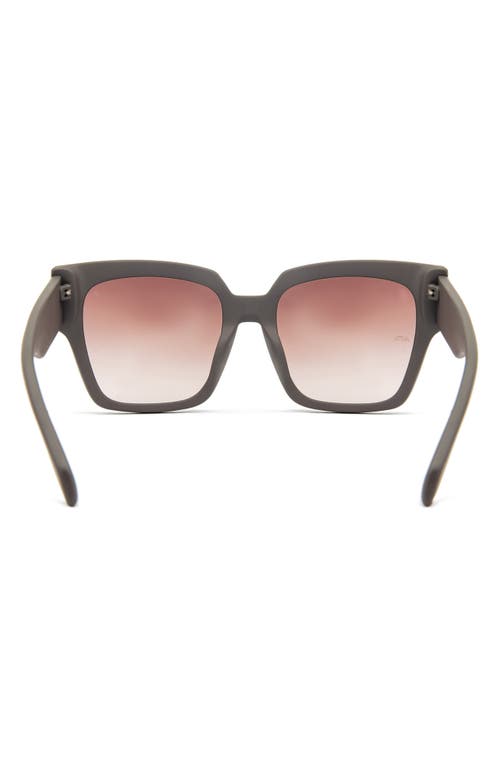 Shop Mita Sustainable Eyewear Capri 56mm Geometric Sunglasses In Matte Grey/gradient Amber
