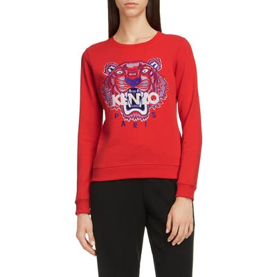 Kenzo Classic Tiger Embroidered Slim Sweatshirt, Red