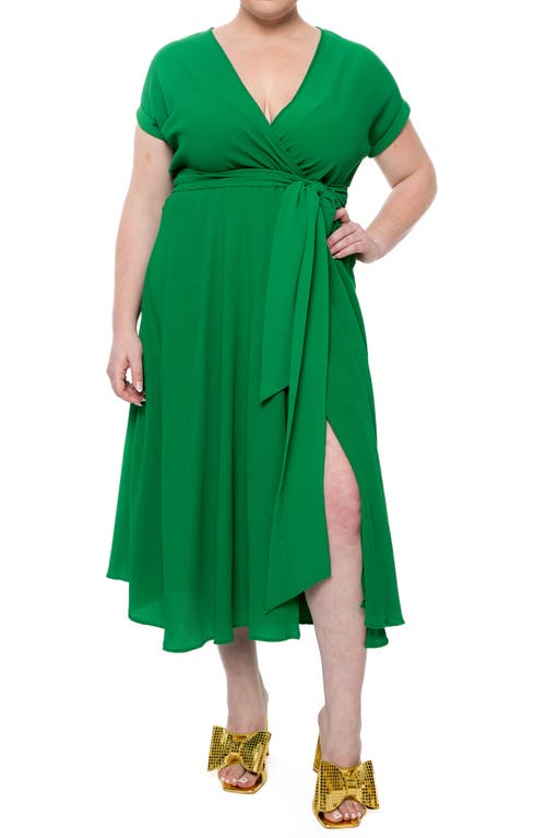 Meghan La Jasmine Midi Dress In Emerald