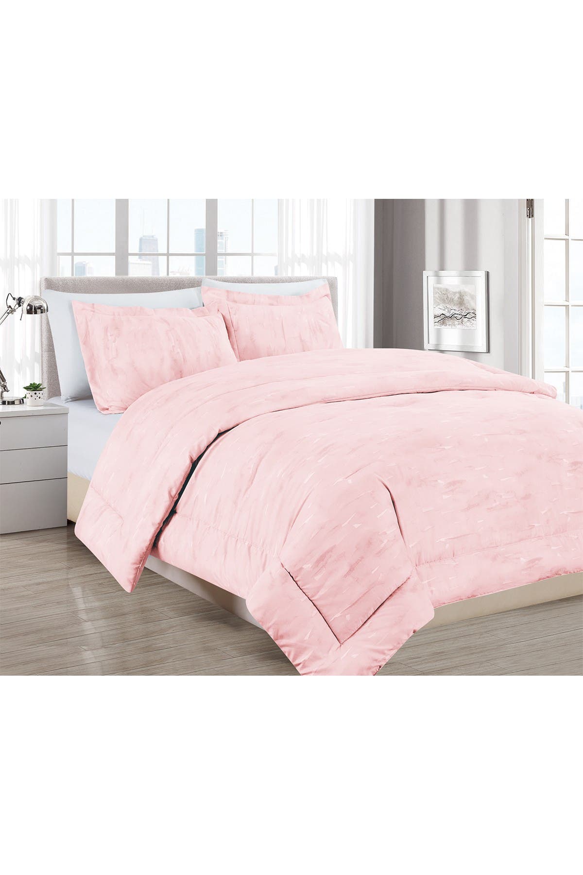 Melange Home Sleepy Texture Comforter 2-piece Set In Pink