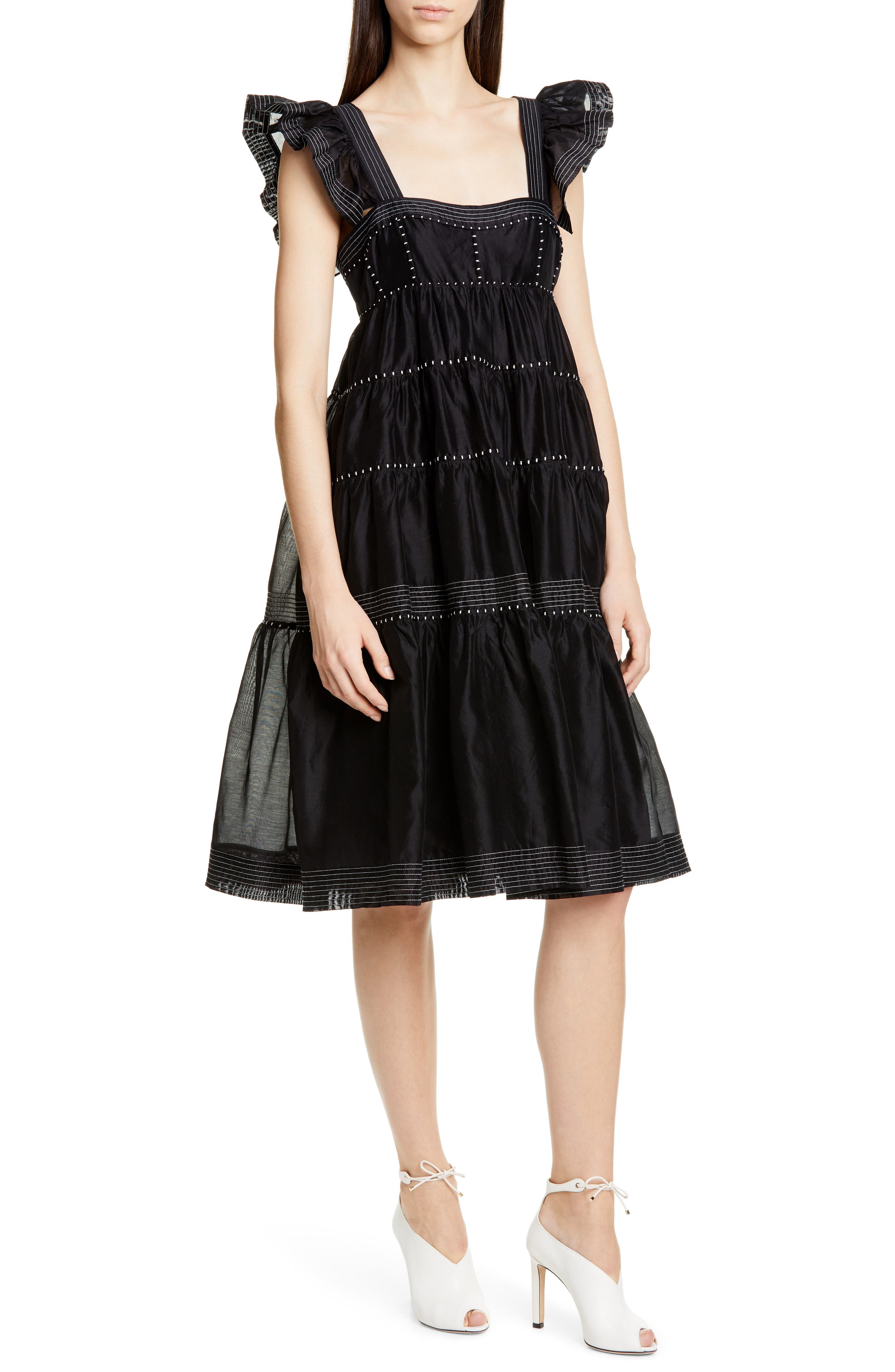 Ulla Johnson Rosalie Tiered Dress, Black