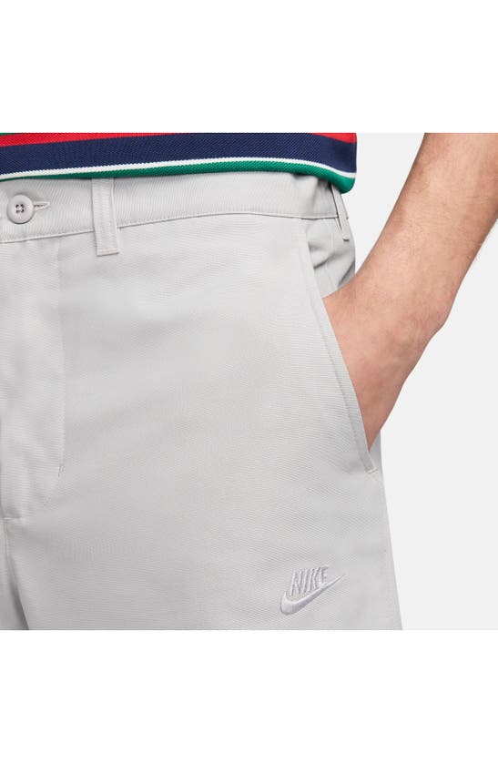 Shop Nike Club Flat Front Chino Shorts In Light Smoke Grey