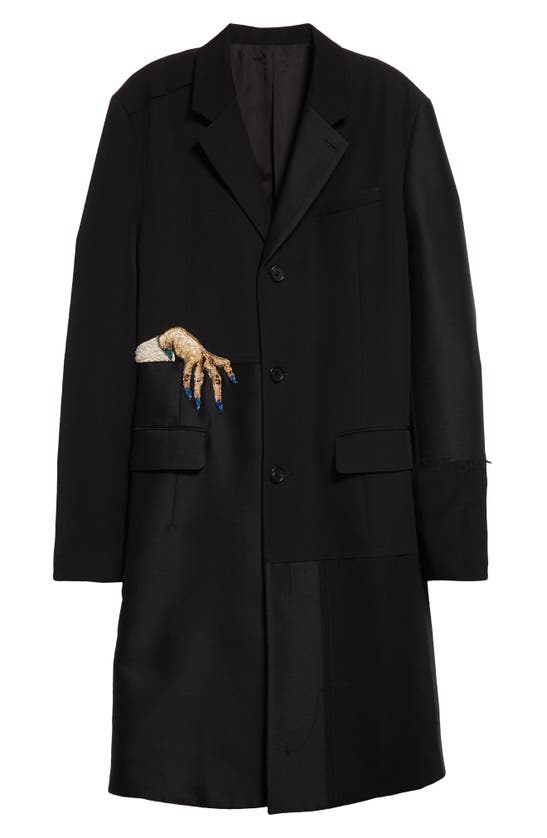 Shop Undercover Beaded & Embroidered Hand Coat In Black