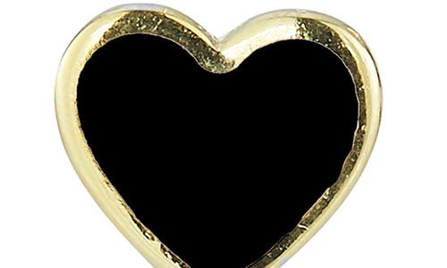 Sphera Milano Cz Heart Enamel Chain Drop Earrings In Gold/black