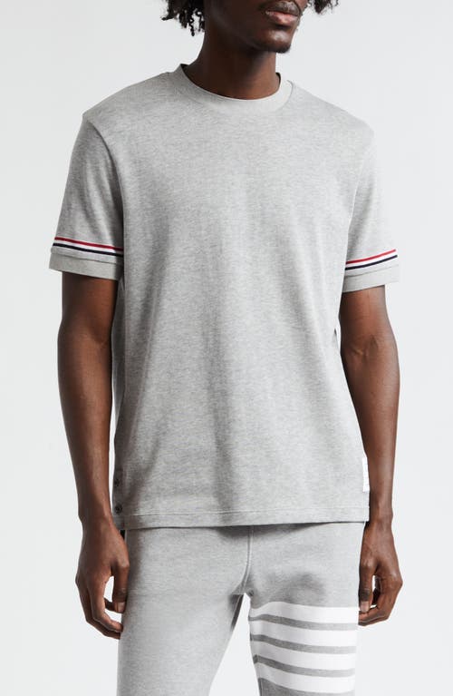 Thom Browne Stripe Sleeve Cotton T-Shirt at Nordstrom,