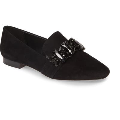 Karl Lagerfeld Paris Nyra Crystal Strap Loafer, Black