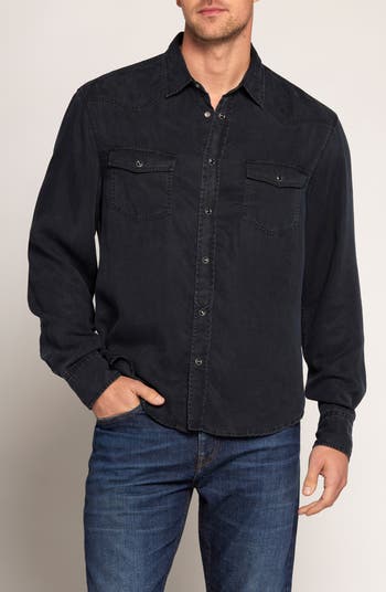 Classic Western Denim Snap-Up Shirt