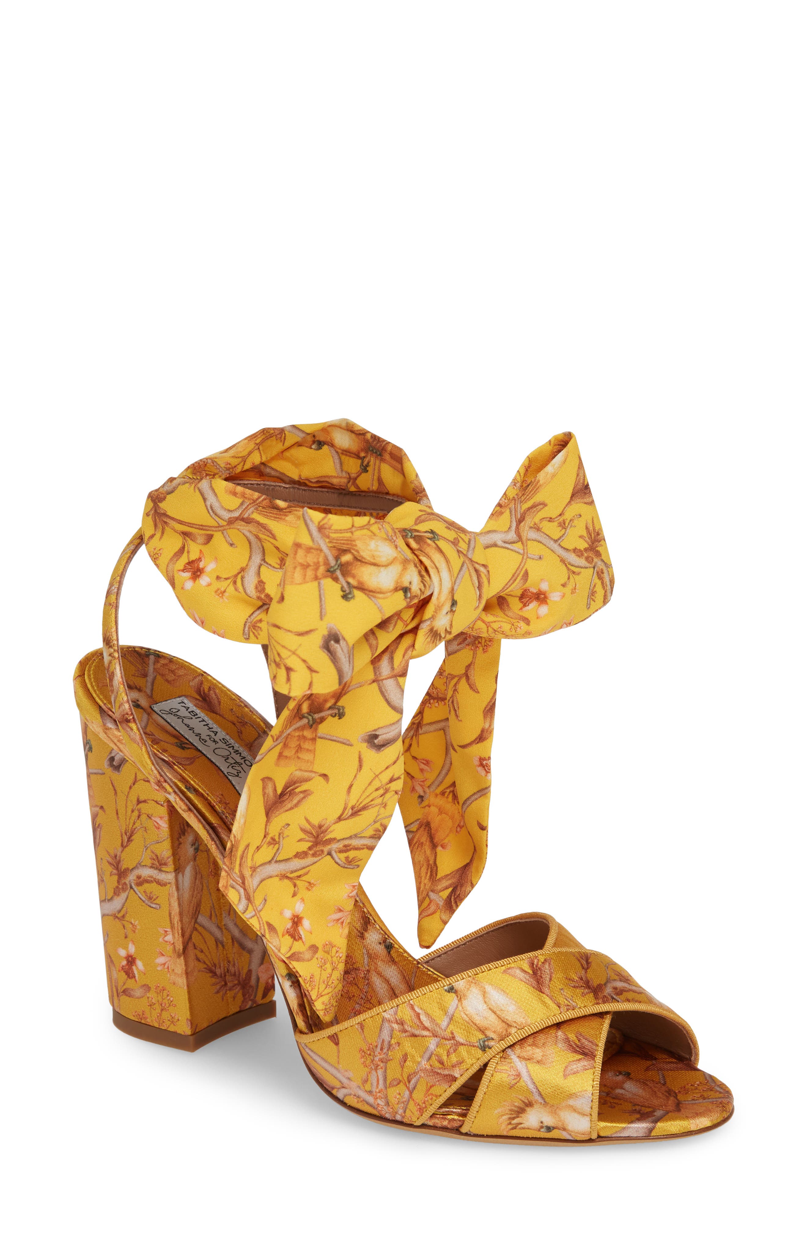 Tabitha Simmons Connie Wrap Lace-Up Sandal, Yellow