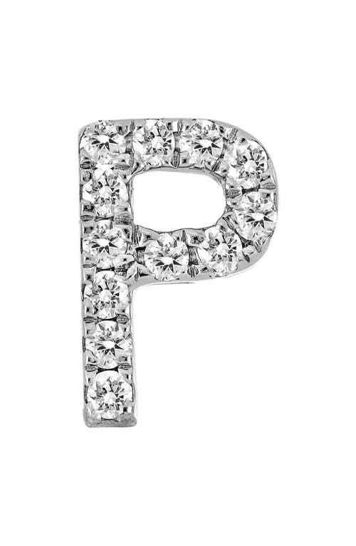 Bony Levy Single Initial Earring In White Gold/p