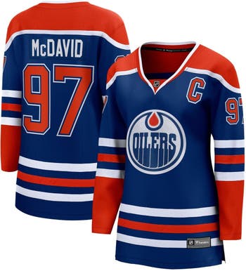 Men's Fanatics Branded Connor McDavid Orange/Navy Edmonton Oilers