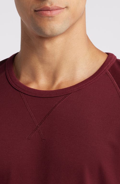 Shop Daniel Buchler Long Sleeve Rayon Blend Lounge T-shirt In Wine