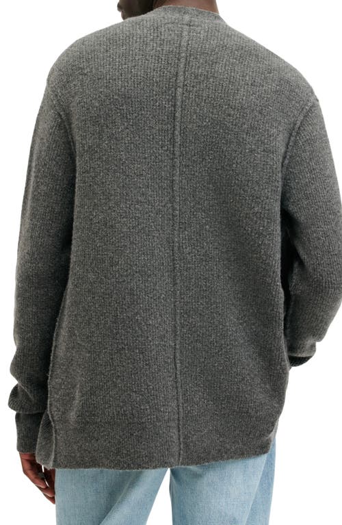 Shop Allsaints Hatten Rib Cardigan In Charcoal Grey