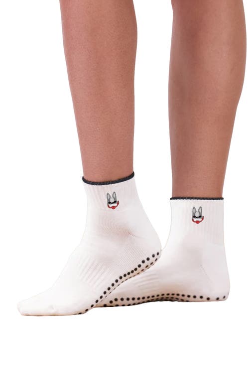 Shop Stems Charming Puppy Grip Quarter Socks In White