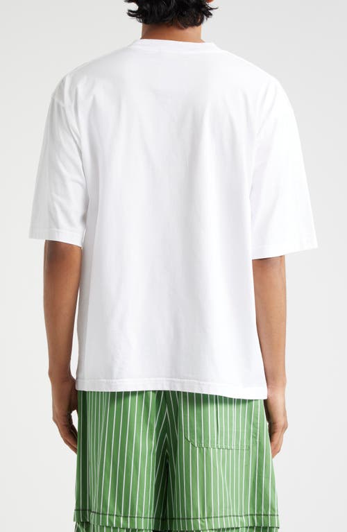 Shop Marni Wildcat Cotton Graphic T-shirt In Lily White