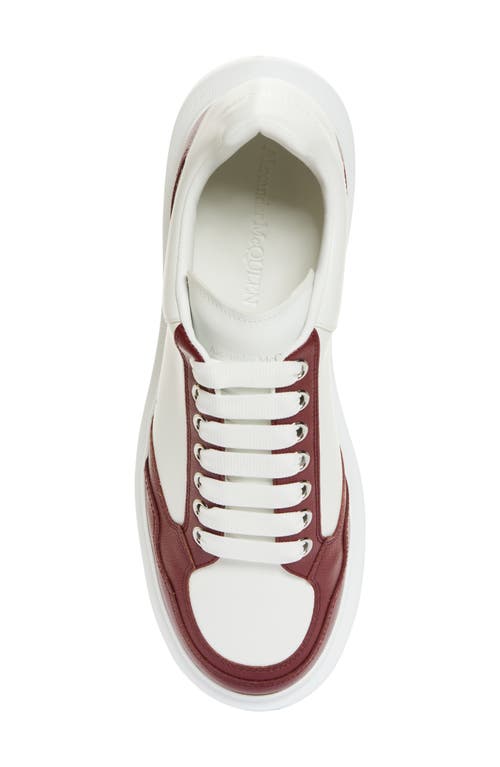 Shop Alexander Mcqueen Oversize Retro Colorblock Sneaker In Burgundy/white