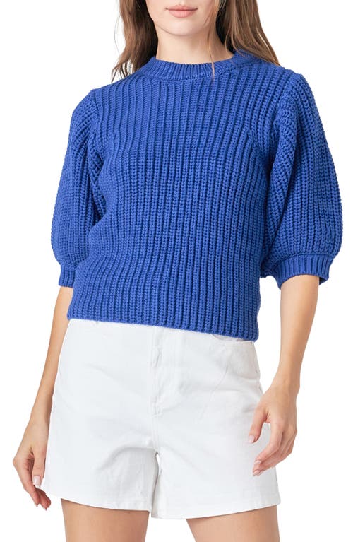 Shop English Factory Elbow Sleeve Sweater In Blue