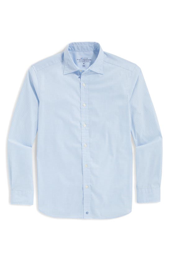 Shop Vineyard Vines Gingham On-the-go Brrrº Button-up Shirt In Jake Blue Plaid