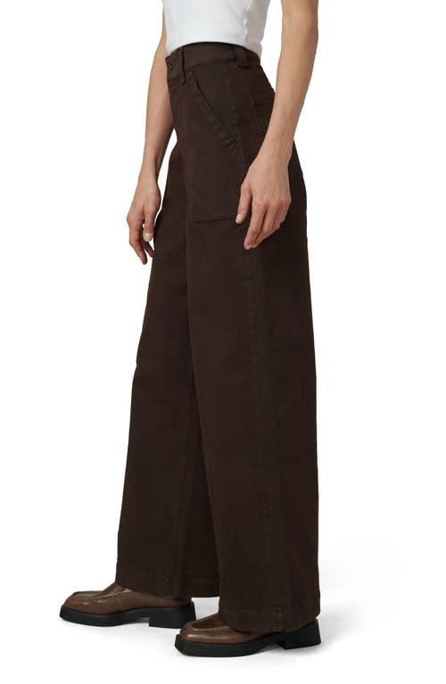 Shop Joe's The Chloe High Waist Wide Leg Utility Jeans In Coffee Bean