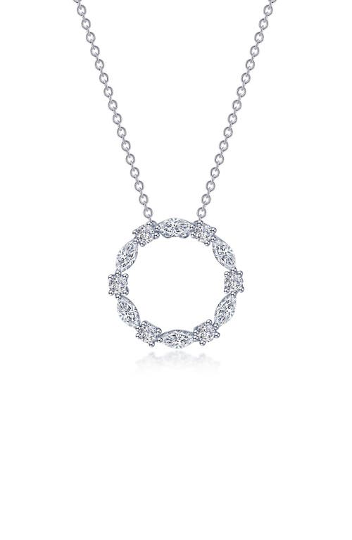 Shop Lafonn Simulated Diamond Circle Pendant Necklace In Silver