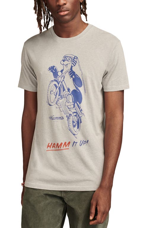 Shop Lucky Brand Hamm's Moto Graphic T-shirt In Light Heather Grey