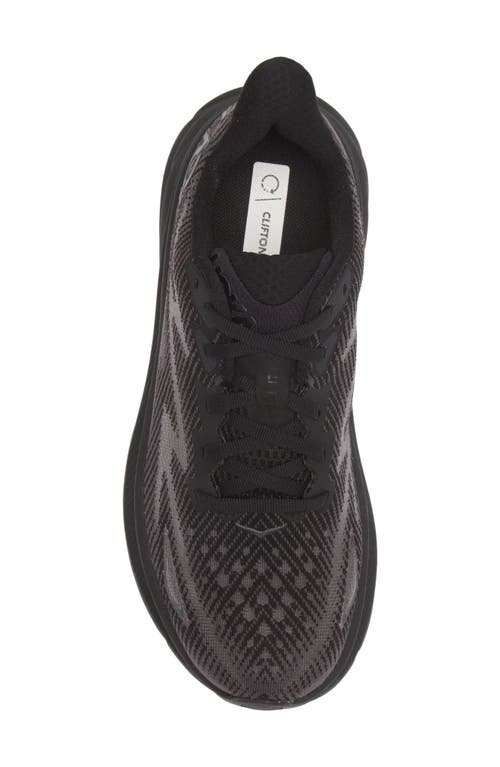 Shop Hoka Clifton 9 Running Shoe In Black/black