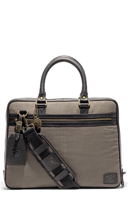 Will Leather Goods Commuter Slim Briefcase In Charcoal/black
