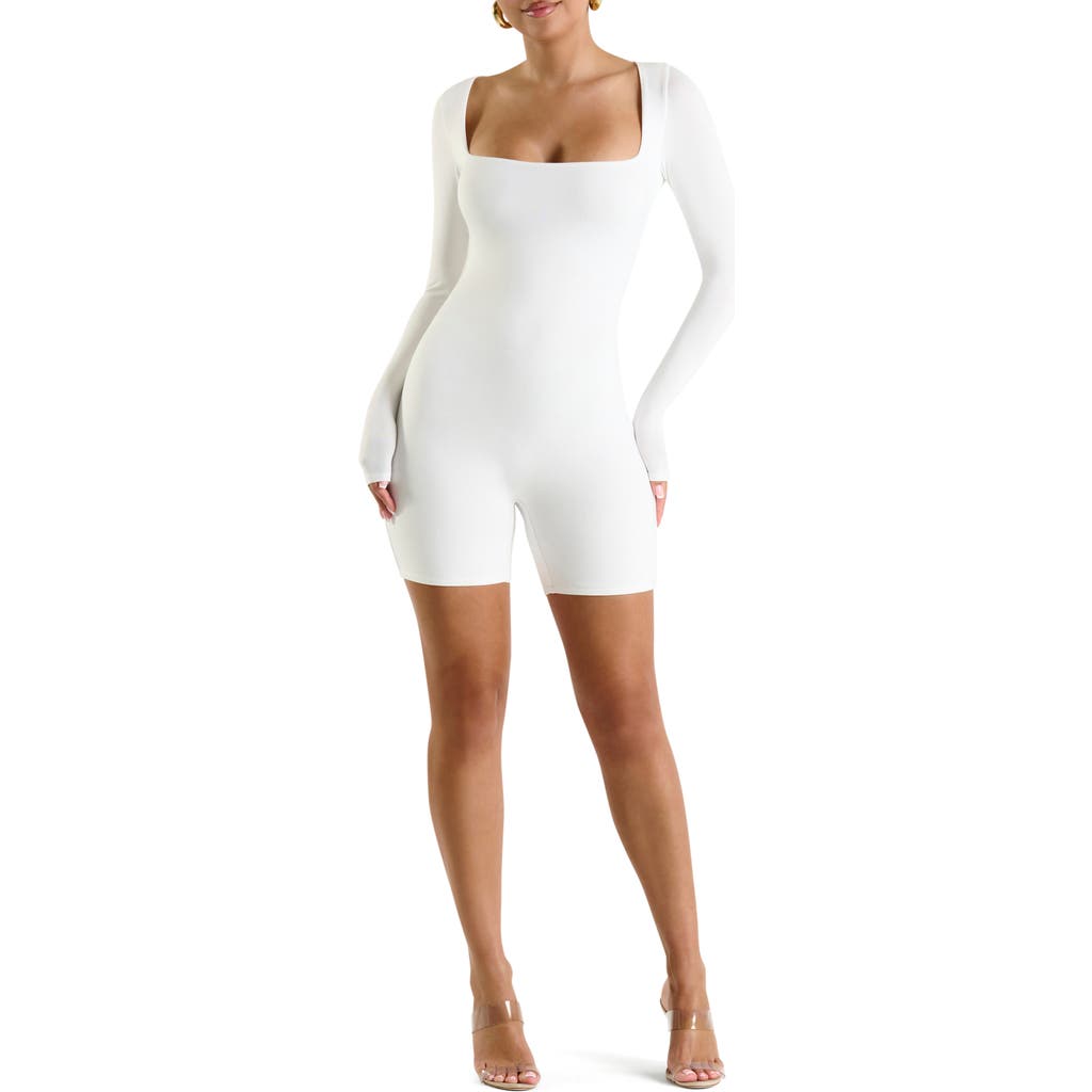 N By Naked Wardrobe Extra Smooth Long Sleeve Romper In White