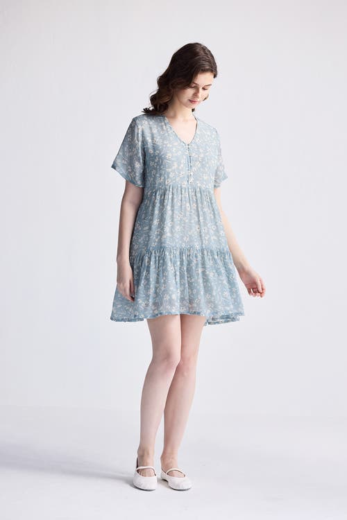 Reistor Floral Short Tiered Dress In Floral Poetry