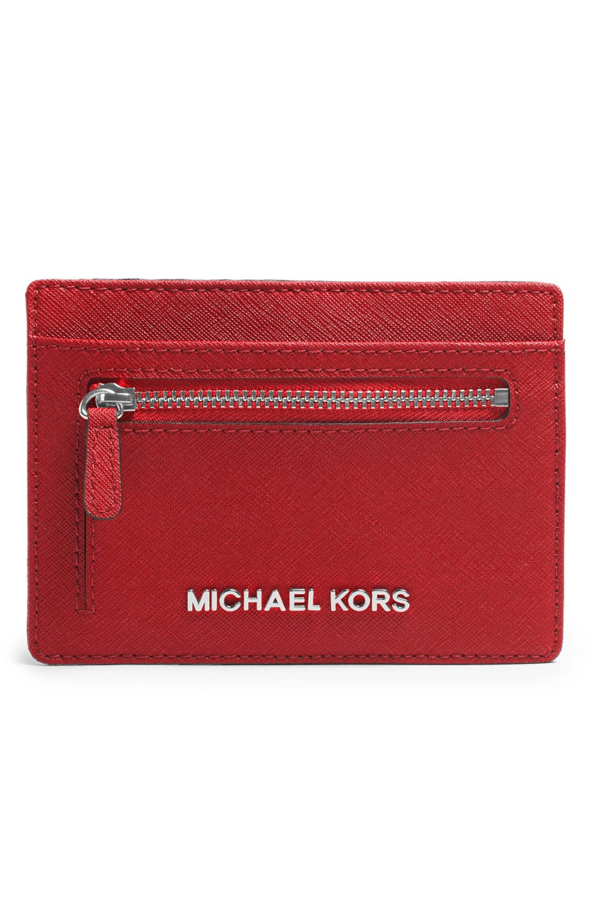 MICHAEL Michael Kors Saffiano Leather Card Holder | Nordstrom