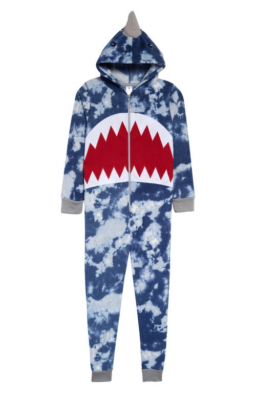Tucker + Tate Animal One-Piece Pajamas in Blue Sky Tie Dye Shark