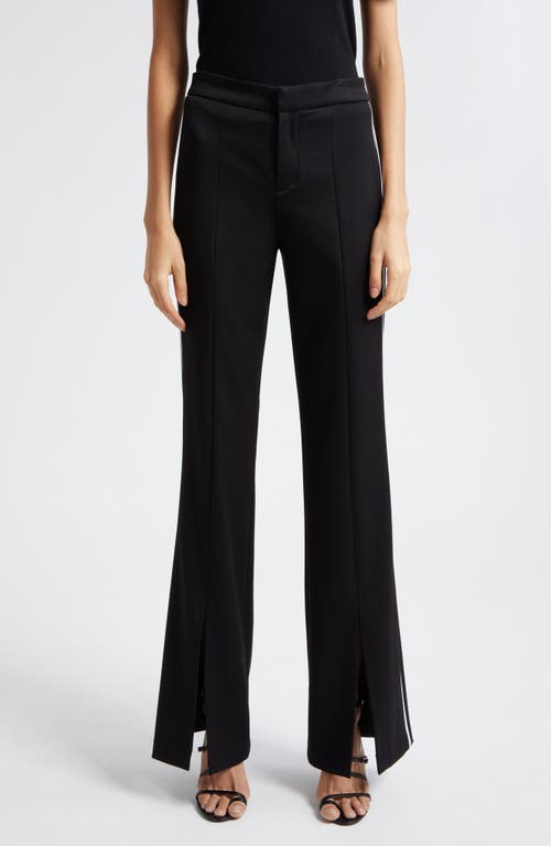 Alice And Olivia Alice + Olivia Princess Slit Hem Flare Pants In Black/off White