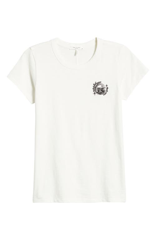 Shop Rag & Bone Disco Embroidered T-shirt In Ivorymult