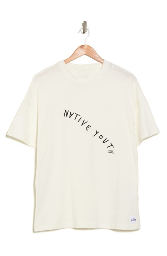 Shop Native Youth Relaxed Fit Cotton T-shirt In Off White