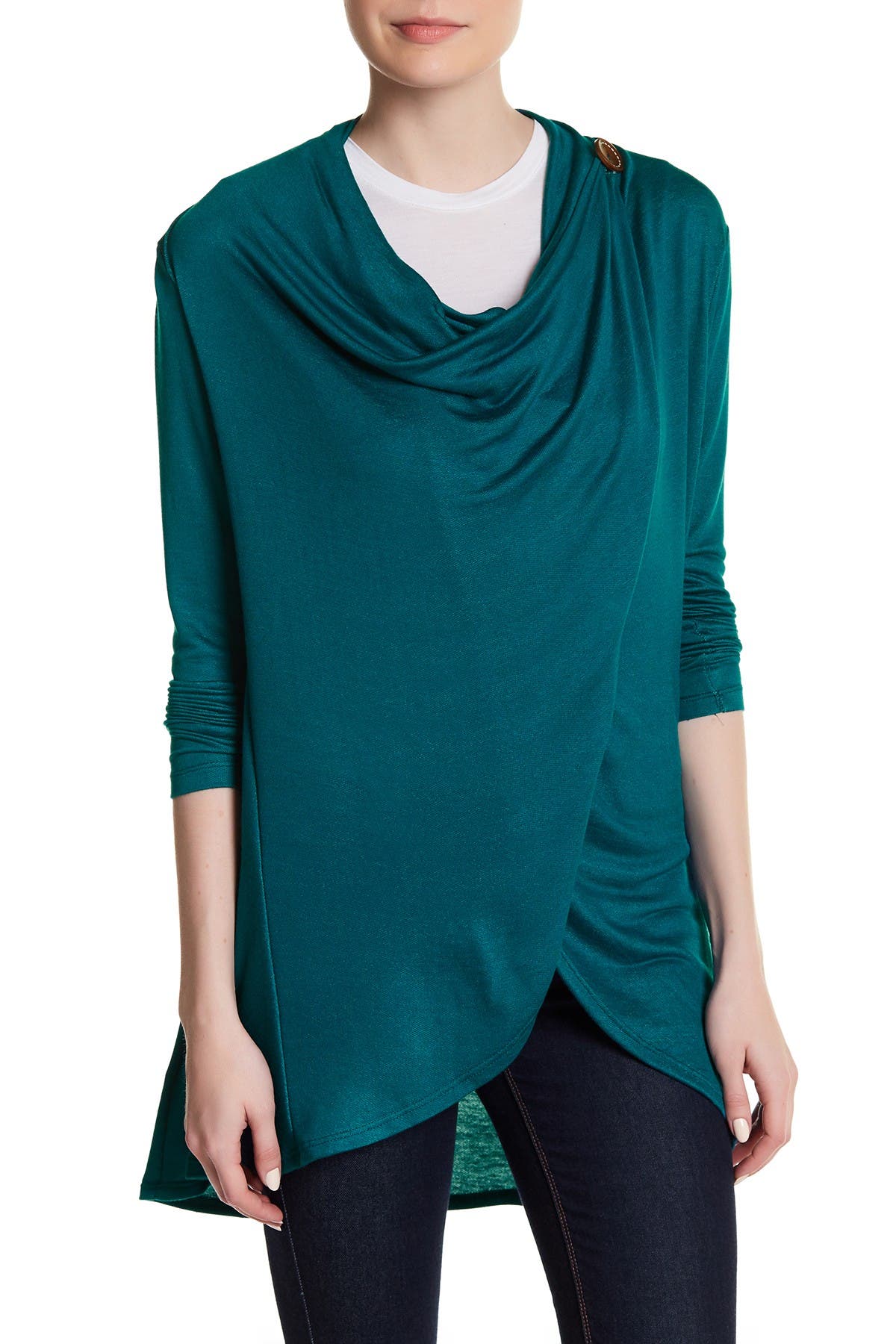 one button wrap cardigan