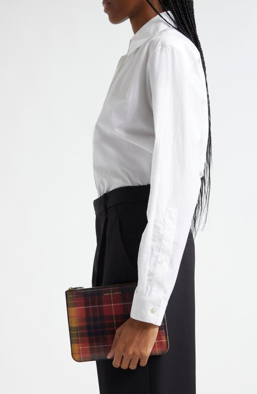 COMME DES GARÇONS COMME DES GARÇONS WALLETS LARGE LENTICULAR TARTAN COATED LEATHER ZIP POUCH