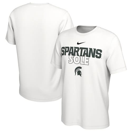 Nike White Michigan State Spartans 2023 On Court Bench T-Shirt