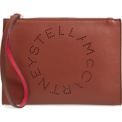 Stella Mccartney Alter Faux Nappa Leather Wristlet Clutch - Brown