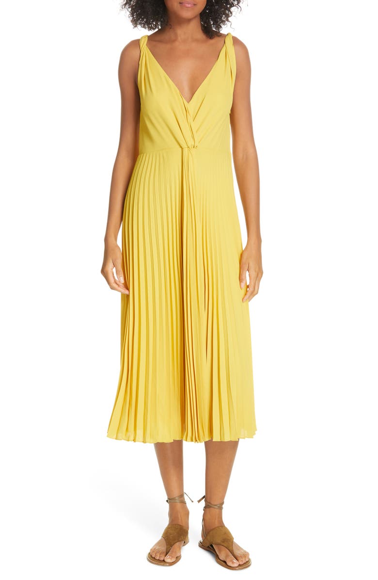 Vince Twist Front Pleated Midi Dress Nordstrom Vince Twist Front Pleated Midi Dress Nordstrom