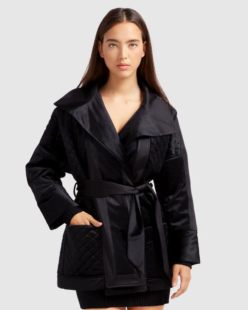 Shop Belle & Bloom Ace Of Spades Velvet Coat In Black