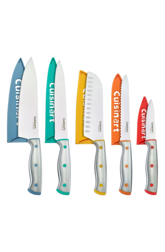 CUISINART 10-PIECE STAINLESS STEEL COLORCORE KNIFE SET WITH SHEATHS