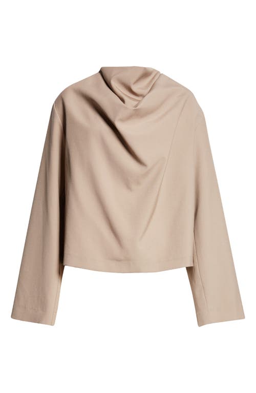 Shop Rohe Róhe Drape Virgin Wool Top In Khaki