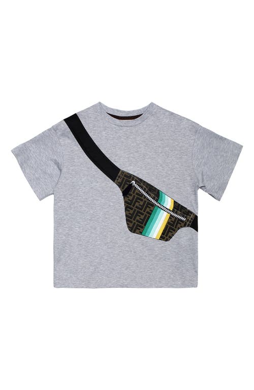 Fendi Kids' Belt Bag Graphic Tee in Grey at Nordstrom, Size 12Y