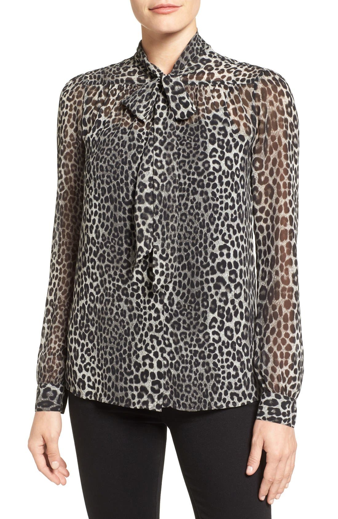 michael kors tie neck blouse