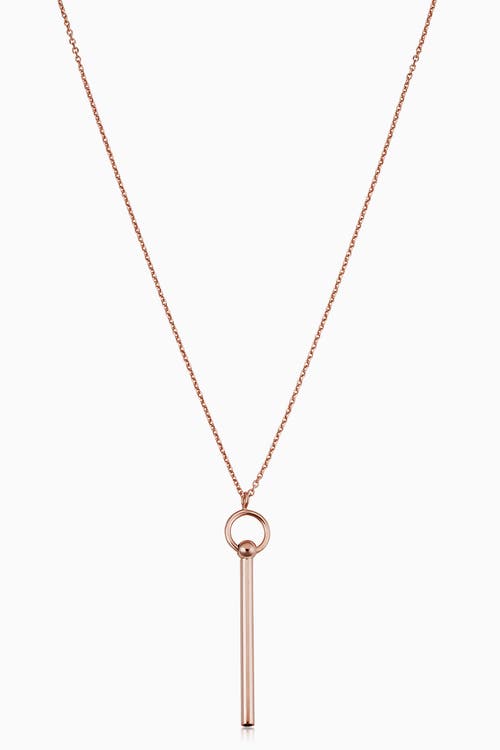 Oradina 14k Rose Solid Gold Villa Pendant Necklace In Rose Gold
